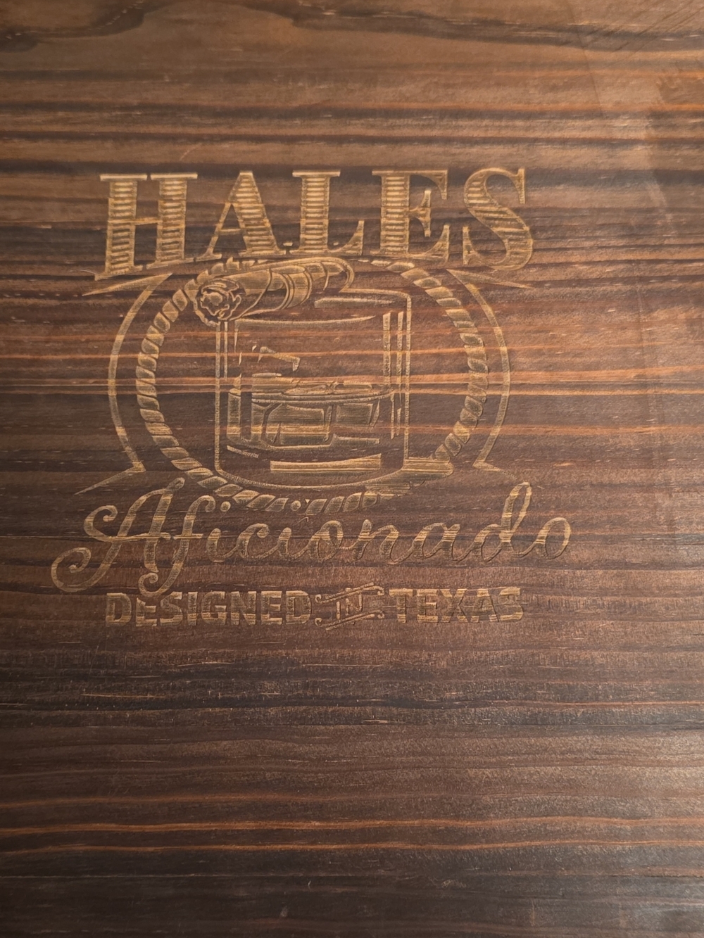 HALES Aficionado Wooden Whiskey Decanter Set With 4 Glasses
